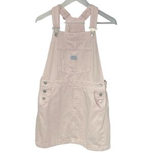 Levi's Premium Overalls Pale Pink Pinafore Dungaree Dress - EUC - Size XS